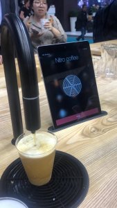 A TopBrewer making a Nitro Coffee at the Scanomat stand Host 2019