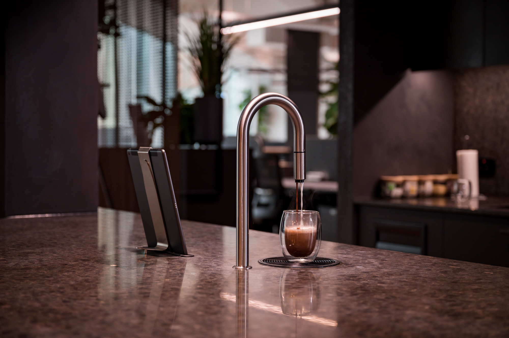 Coffee being poured using the TopBrewer installed at Fern co-working space in Perth